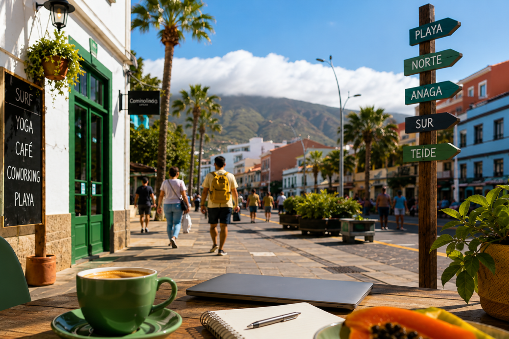 Cafetería en Tenerife para trabajar online y elegir entre el norte y el sur de la isla